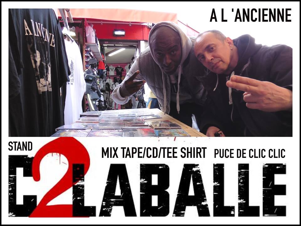 Ziko du groupe rap hip-hop La Brigade & Dj Clean du label de musique rap hip-hop C2laballe au Stand des puces de Clignancourt